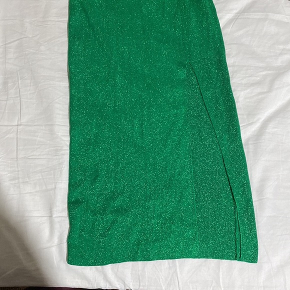 Superdown Zoe Square Neck Dress in Metallic Green - Picture 4 of 6